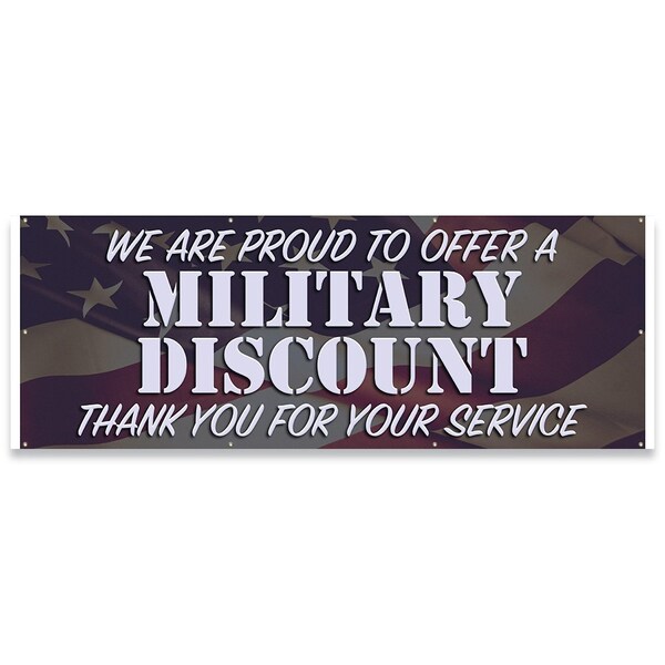 Signmission Military Discount Thank You For Your Service Banner Concession Stand Food Truck Single Sided B-96-30106 - main